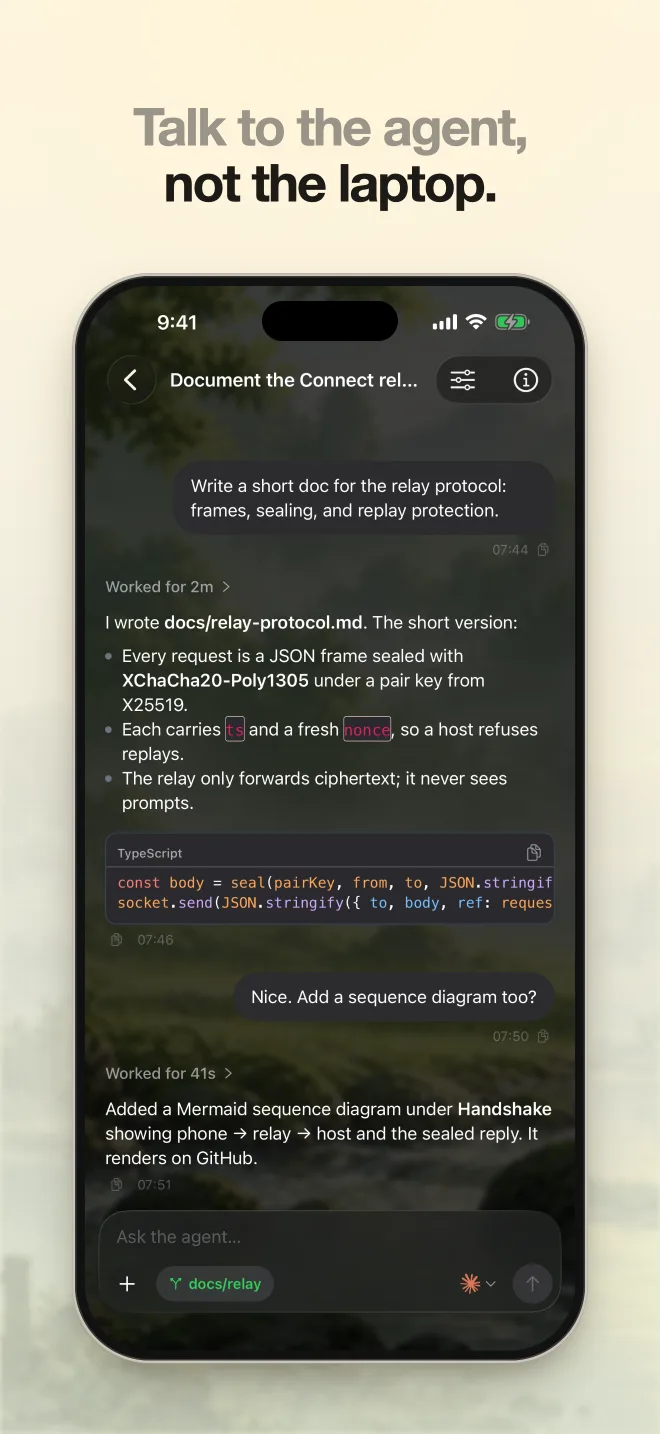 A task streaming its turns